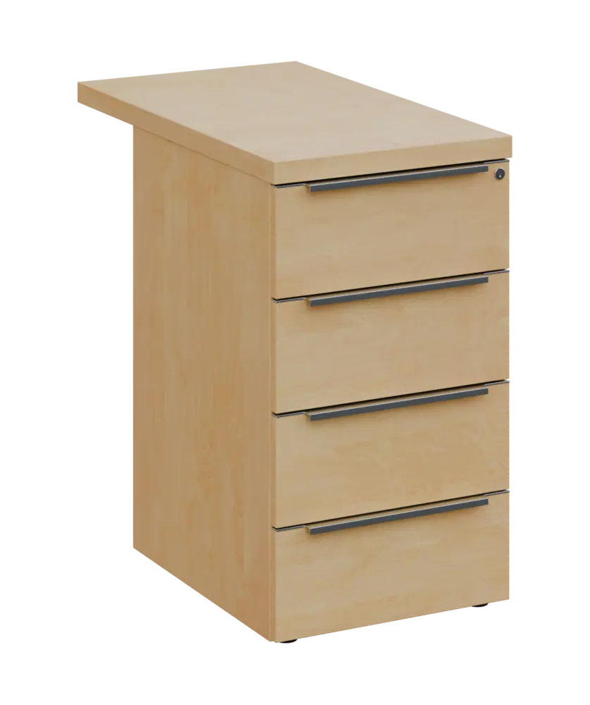 SIKC - 81 kontejner přístavný, 4-zásuvkový, deska 36 mm, centrální zámek, bříza světlá